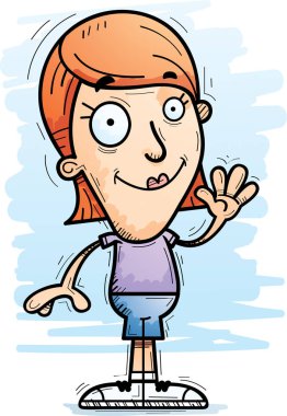 Bir kadın sallayarak bir karikatür çizimi.