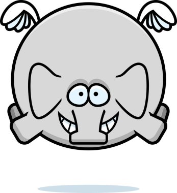 Uçan bir fil çizgi film gösterimi.