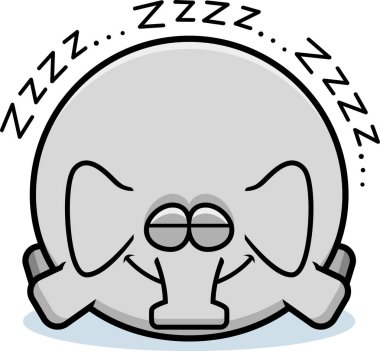 Uyuyan bir fil çizgi film gösterimi.