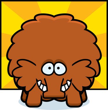 Mutlu görünüyordu bir yünlü mammoth çizgi film gösterimi.