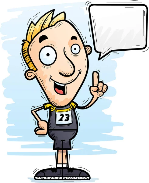 Konuşan bir adam atlet çizgi film gösterimi.