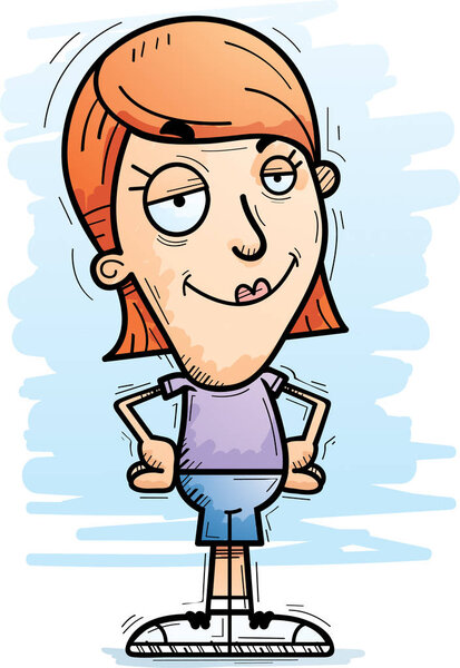 A cartoon illustration of a woman looking confident.