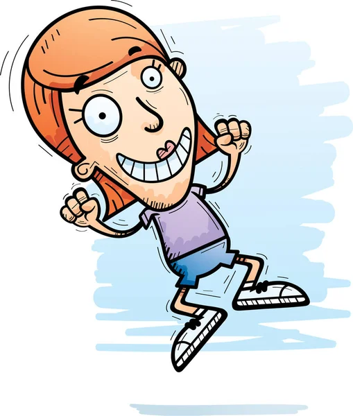 Atlama bir kadın çizgi film gösterimi.