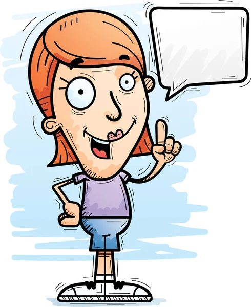 Bir kadın söz çizgi film gösterimi.