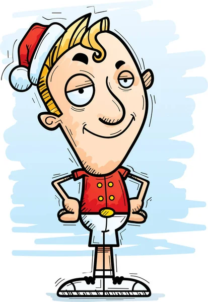 Una Ilustración Dibujos Animados Elfo Navidad Que Parece Confiado — Vector de stock