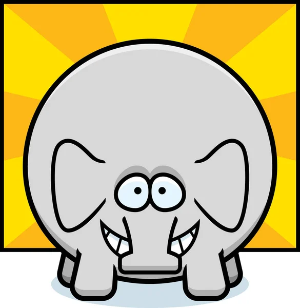 Ilustracja Kreskówka Słonia Wyglądający Zadowolony — Wektor stockowy