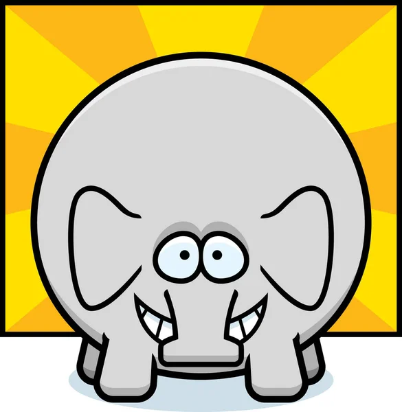 Una Ilustración Dibujos Animados Elefante Que Parece Feliz — Vector de stock