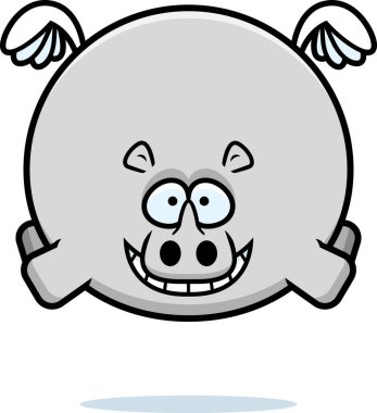 Uçan bir gergedan çizgi film gösterimi.