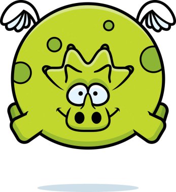 Uçan bir triceratops çizgi film gösterimi.