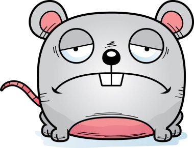 Depresif görünümlü bir fare çizgi film gösterimi.