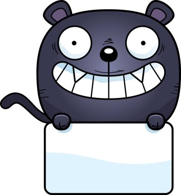 Bir Panter yavrusu beyaz işaretli bir çizgi film gösterimi.