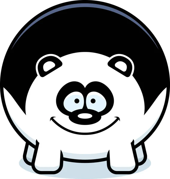 一只熊猫看起来快乐的卡通插图 — 图库矢量图片