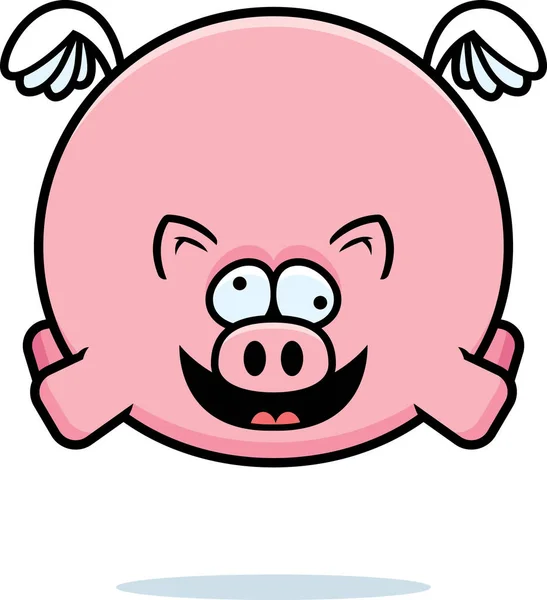 一只猪看起来疯狂的卡通插图 — 图库矢量图片