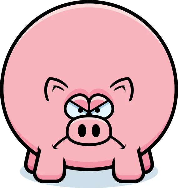 眉根を豚の漫画イラスト — ストックベクタ