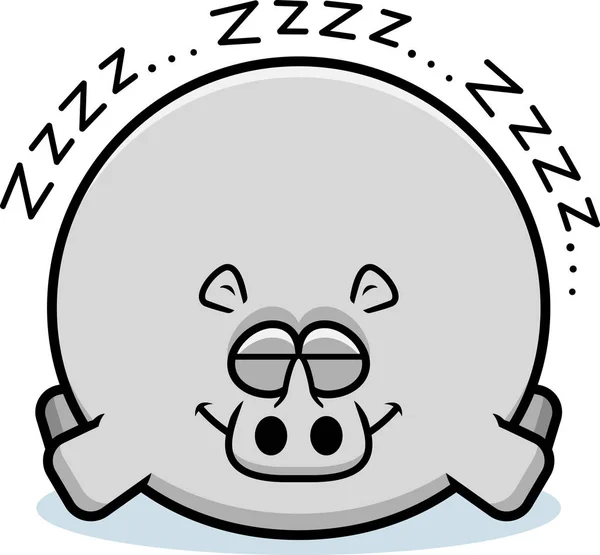 Kreslený Obrázek Nosorožce Spí — Stockový vektor