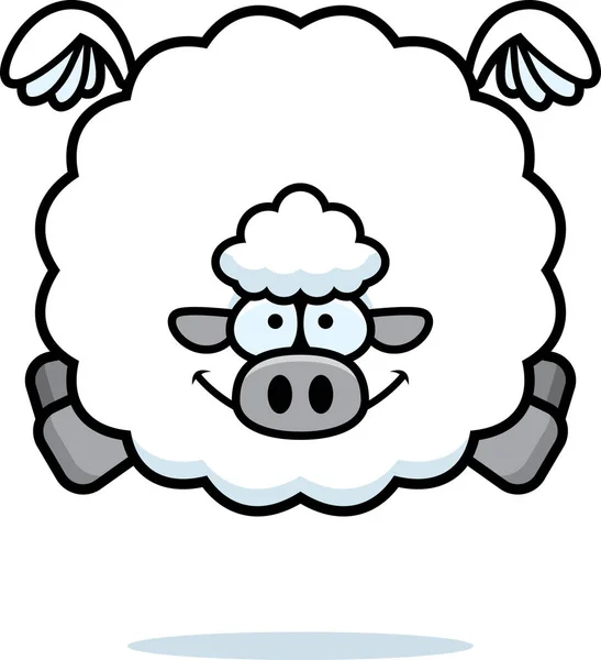 Eine Cartoon Illustration Eines Fliegenden Schafes — Stockvektor