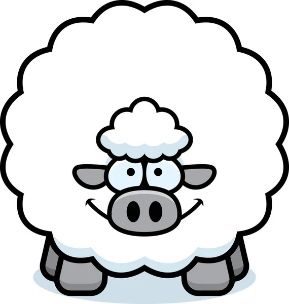 Cartoon Illustration Sheep Looking Happy — Stock Vector