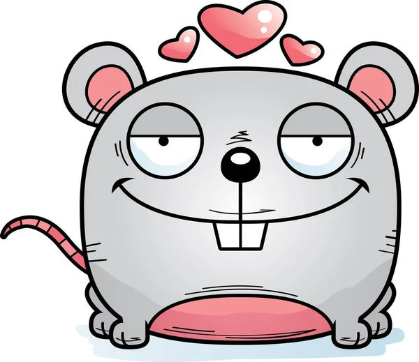Eine Zeichentrickillustration Einer Verliebten Maus — Stockvektor