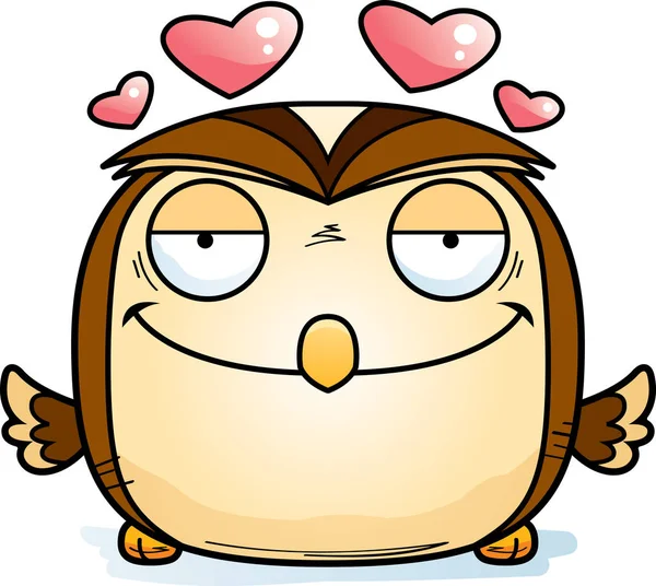 Cartoon Illustration Owl Love — Stock Vector