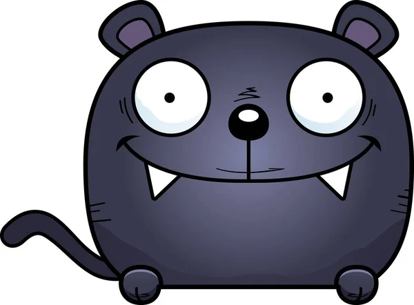 Cartoon Illustration Panther Cub Peeking Object — Stock Vector