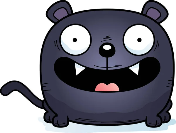 Cub Panther Kreskówka Szczęśliwa Uśmiechnięta — Wektor stockowy