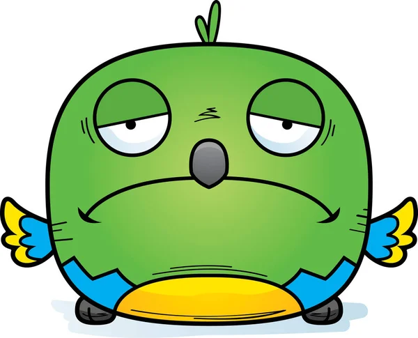 Cartoon Illustration Parrot Looking Sad — Stock Vector
