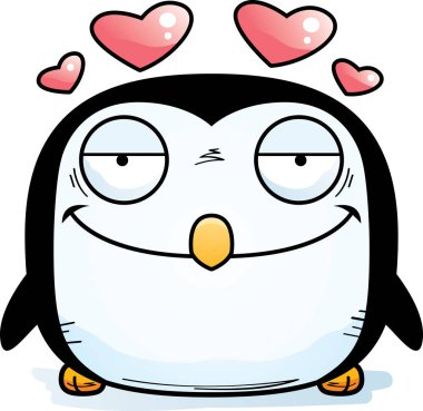 Aşık bir penguen çizgi film gösterimi.