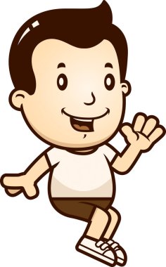 Oturan bir çocuk çizgi film gösterimi.