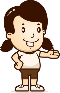 Sunu bir kız çizgi film gösterimi.