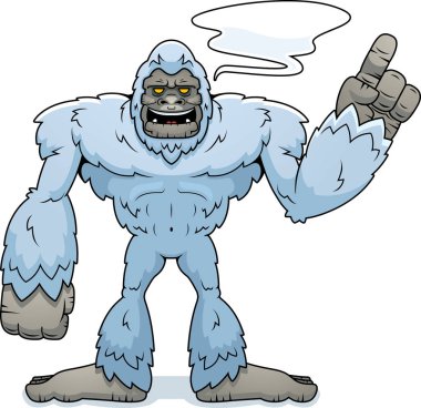Bir yeti konuşuyor karikatür resmi.