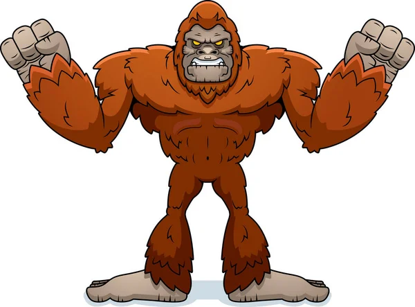 Een Illustratie Van Cartoon Van Een Sasquatch Zoek Boos — Stockvector