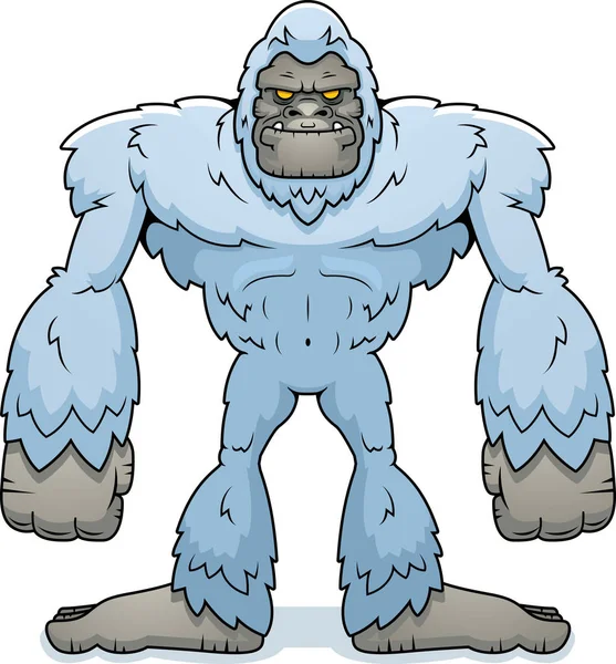 Een Illustratie Van Cartoon Van Een Yeti Staan — Stockvector