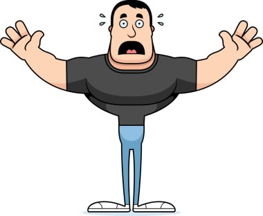 Adam korkmuş arayan bir çizgi film.