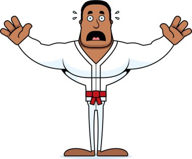 Karate adam korkmuş arayan bir çizgi film.