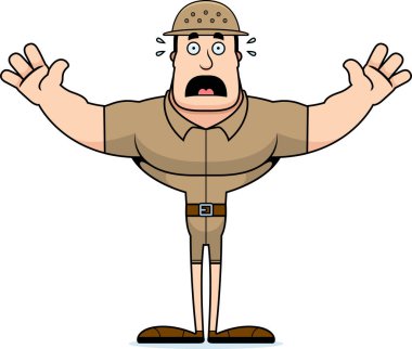 Korkmuş seyir bir karikatür hayvan bekçisi.