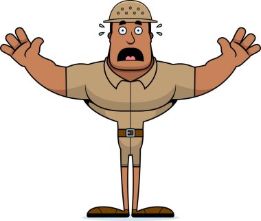 Korkmuş seyir bir karikatür hayvan bekçisi.