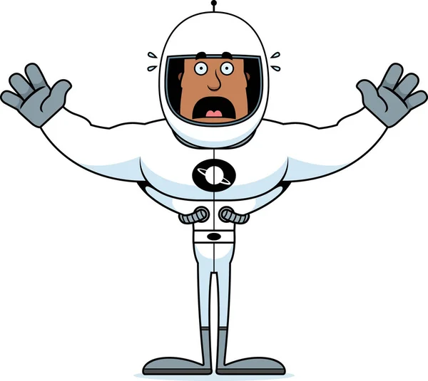 Een Cartoon Astronaut Zoek Bang — Stockvector