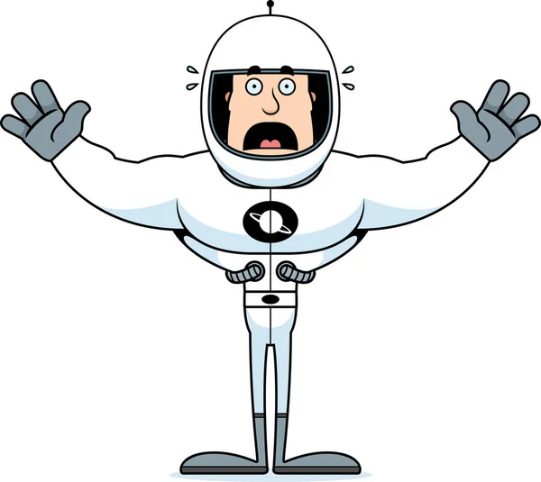 Een Cartoon Astronaut Zoek Bang — Stockvector