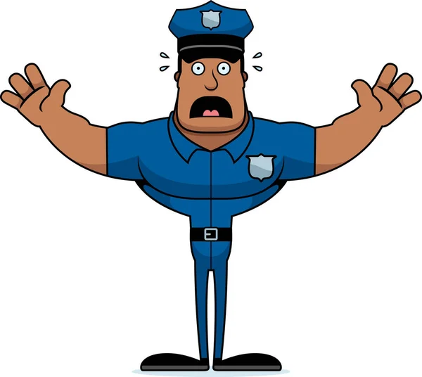 Policía Dibujos Animados Que Parece Asustado — Archivo Imágenes Vectoriales