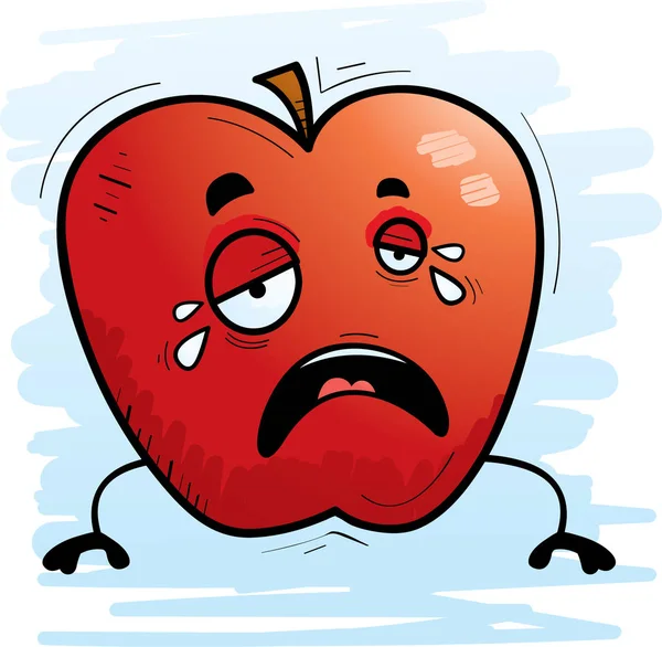 一个苹果哭泣的卡通插图 — 图库矢量图片