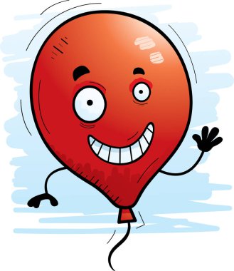 Bir balon sallayarak bir çizgi film illüstrasyon.