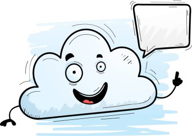 Bir bulut konuşuyor karikatür resmi.