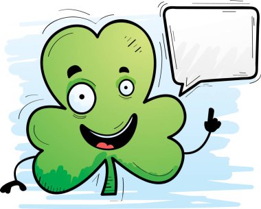 Bir yonca konuşuyor karikatür illüstrasyon.