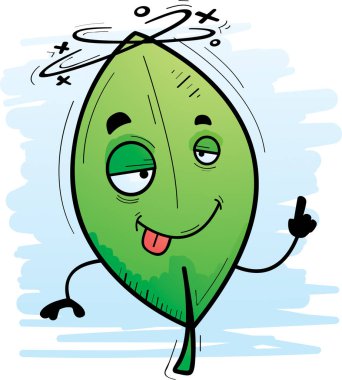 Sarhoş arıyorsunuz bir yaprak bir karikatür çizimi.