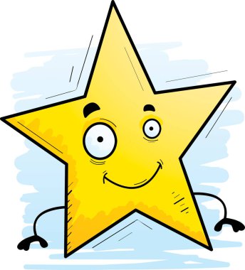Bir yıldız gülümseyen bir karikatür örnek.