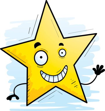 Bir yıldız sallayarak bir çizgi film illüstrasyon.