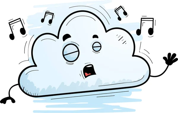 Una Ilustración Dibujos Animados Una Nube Cantando — Vector de stock