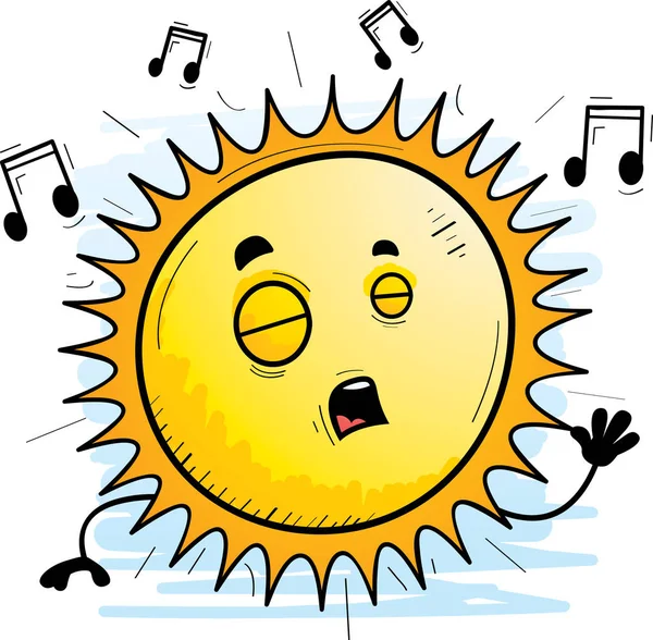 Eine Cartoon Illustration Der Singenden Sonne — Stockvektor