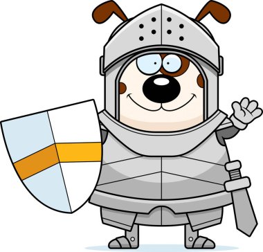 Sallayarak bir köpek şövalye çizgi film gösterimi.