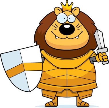 Zırh kılıç aslan kral çizgi film gösterimi.